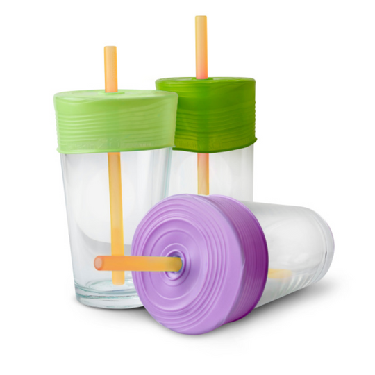 Universal Straw Tops - Lime + Green + Purple by GoSili