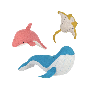 Holdie Ocean Animals - Set of 3 by Olli Ella Toys Olli Ella   