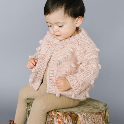 Popcorn Hand Knit Cardigan Sweater - Cream by The Blueberry Hill Apparel The Blueberry Hill   