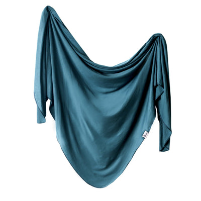 Knit Swaddle Blanket - Steel by Copper Pearl Bedding Copper Pearl   