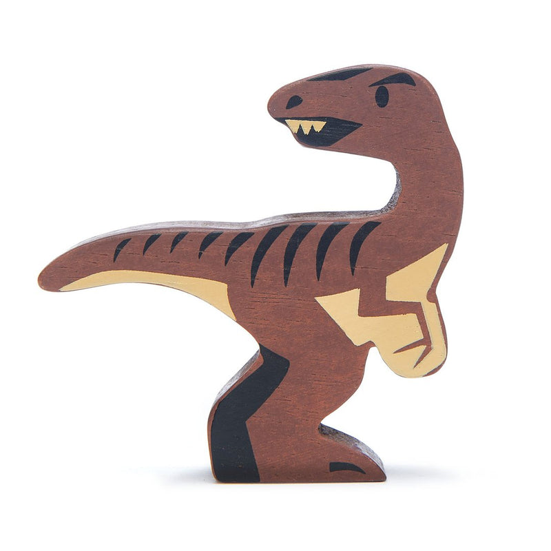 Small Wooden Figurine Toys Tender Leaf Toys Velociraptor  