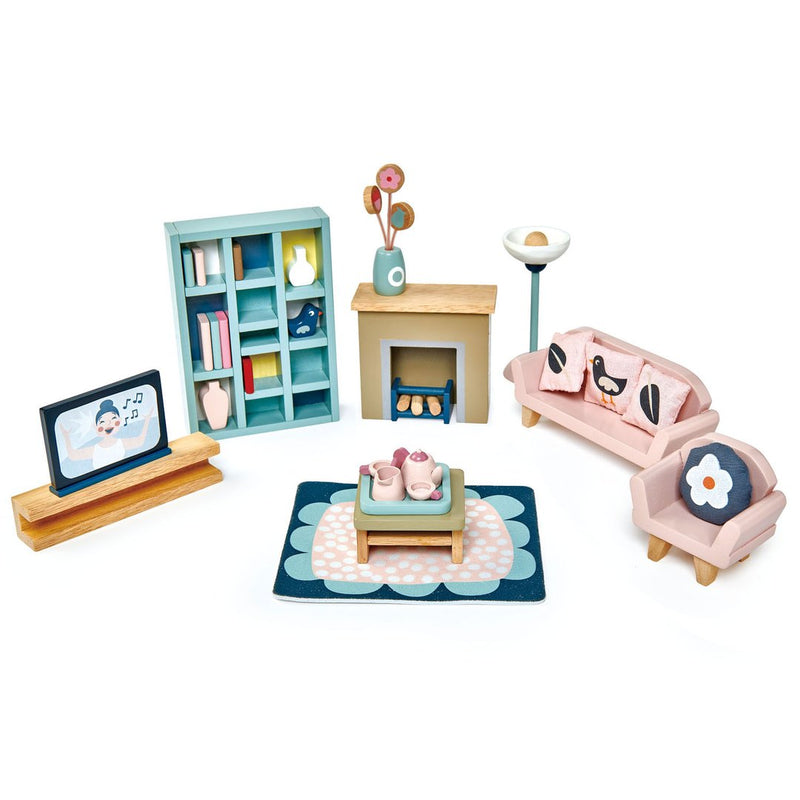 Dolls House Sitting Room Wooden Furniture by Tender Leaf Toys Toys Tender Leaf Toys   