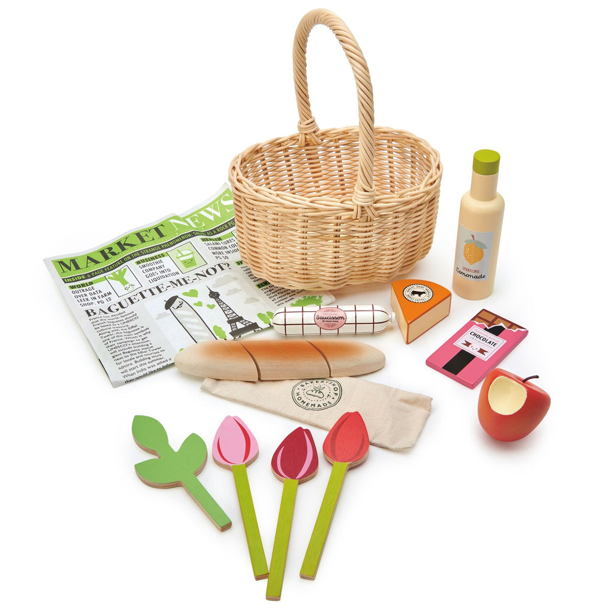 Wicker Shopping Basket by Tender Leaf Toys Toys Tender Leaf Toys   