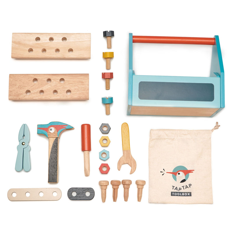 Tap Tap Tool Box Wooden Toy Set by Tender Leaf Toys Toys Tender Leaf Toys   