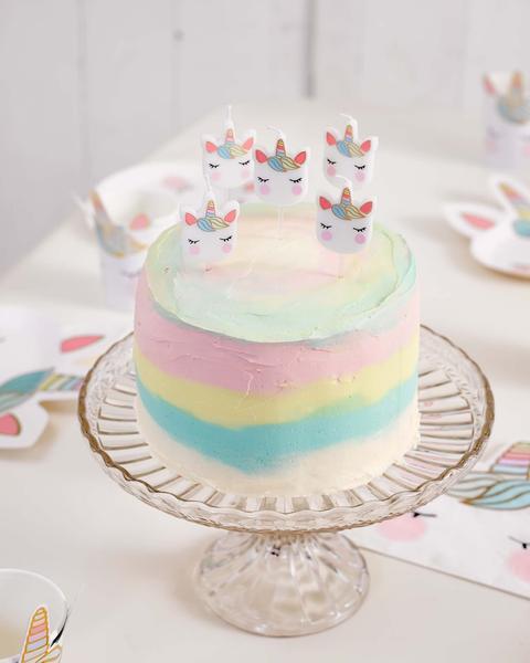 Unicorn Face Birthday Candles 5 Pack by Talking Tables Paper Goods + Party Supplies Talking Tables   