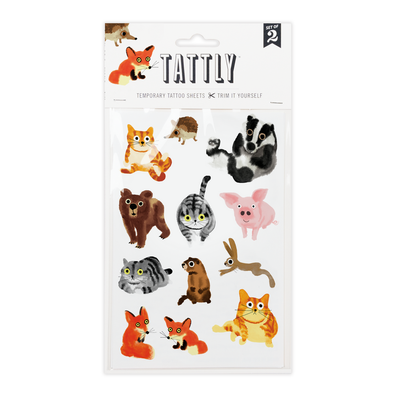 Furry Friends Sheet Tattoos - Set of 2 by Tattly Accessories Tattly   
