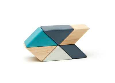 Magnetic Block Set 6 Pc Prism Pocket Pouch - Blues by Tegu Toys Tegu   