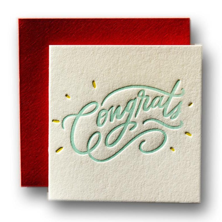 Tiny Congrats Card by Ladyfingers Letterpress Paper Goods + Party Supplies Ladyfingers Letterpress   