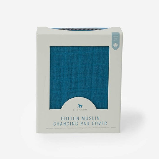 Cotton Muslin Changing Pad Cover - Lake by Little Unicorn