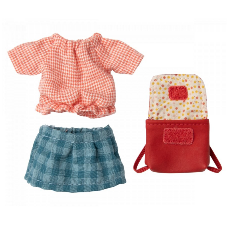 Clothes and Bag, Big Sister Mouse - Red by Maileg