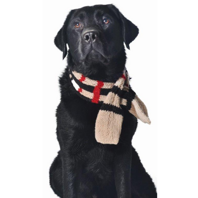 Wool Dog Scarf - Tan Plaid by Chilly Dog Pets Chilly Dog   