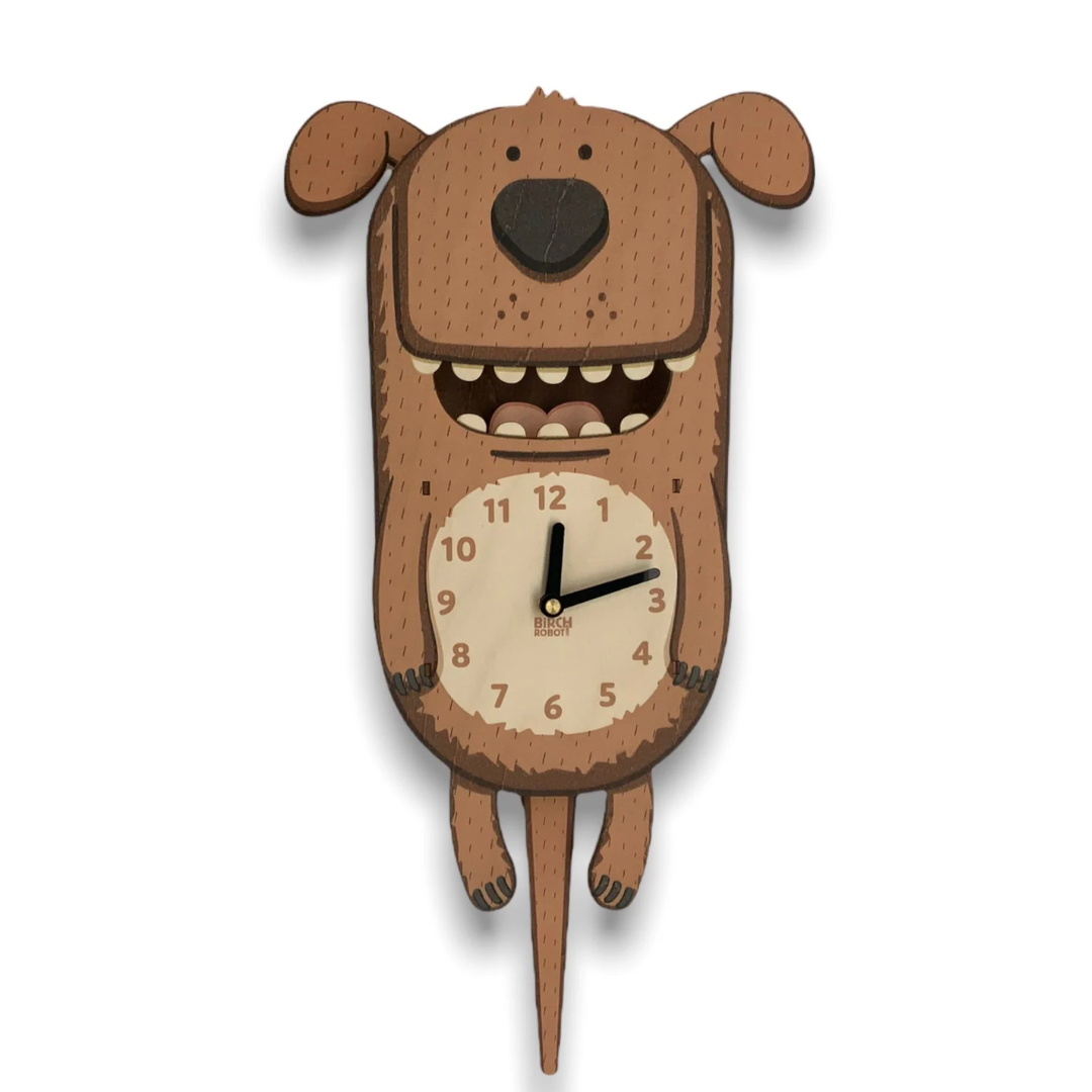 Pee Wee the Dog Double Pendulum Clock by Birch Robot Decor Birch Robot   