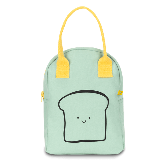 Zipper Lunch Bag - Happy Bread in Mint by Fluf