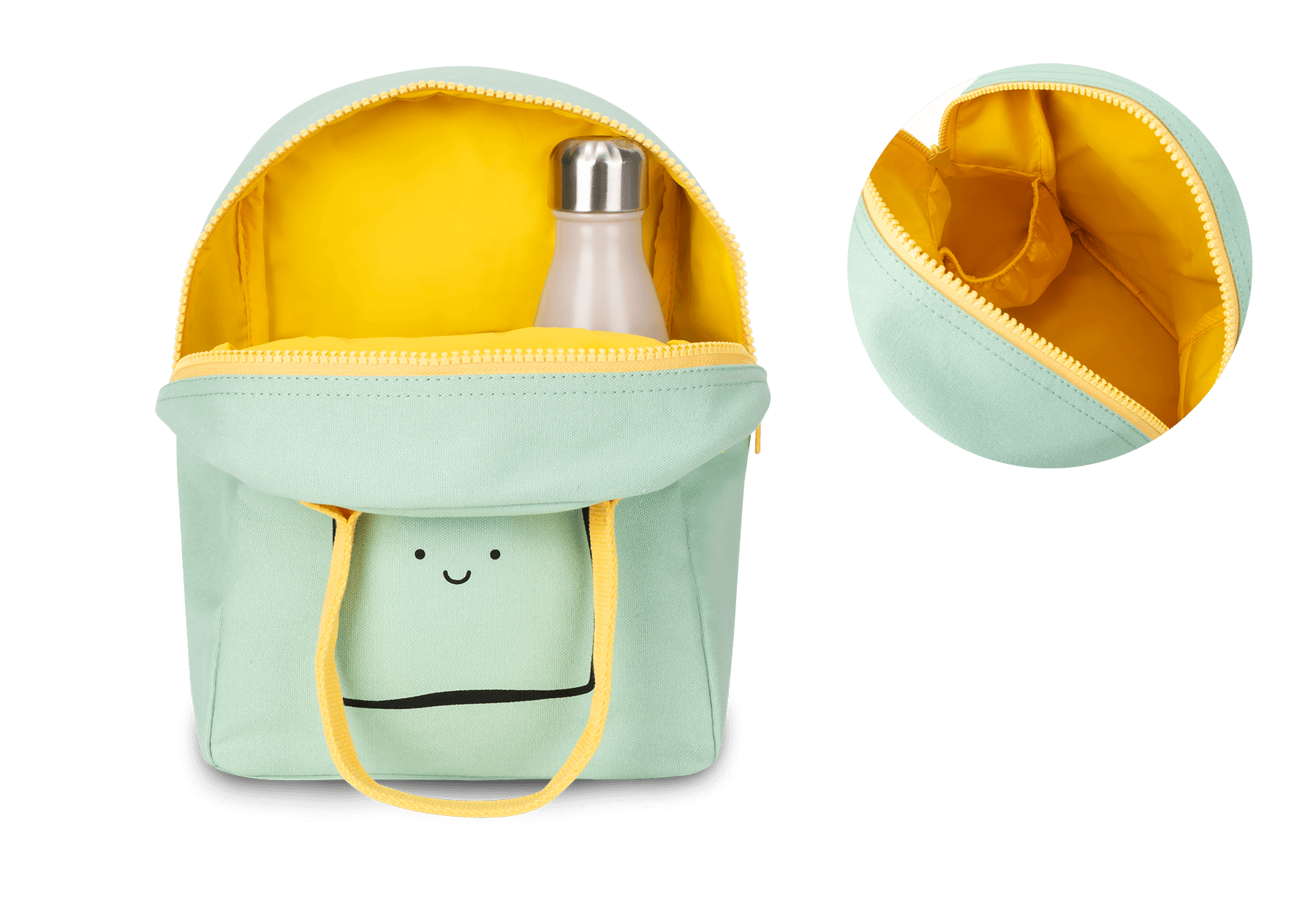 Zipper Lunch Bag - Happy Bread in Mint by Fluf Nursing + Feeding Fluf   