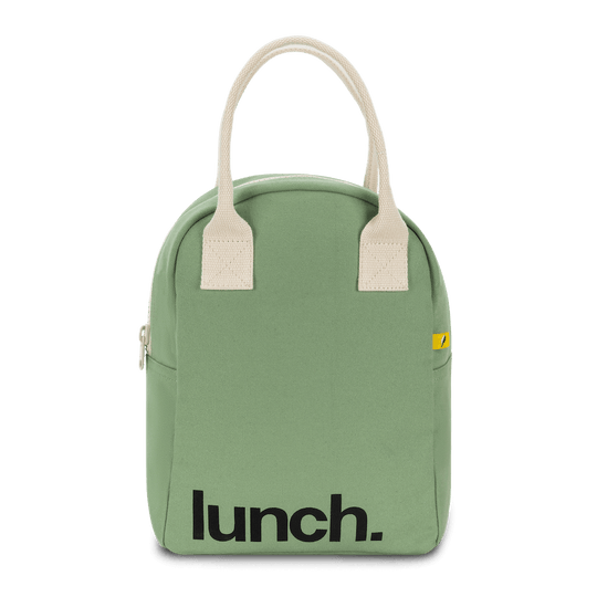 Zipper Lunch Bag - 'Lunch' in Moss by Fluf