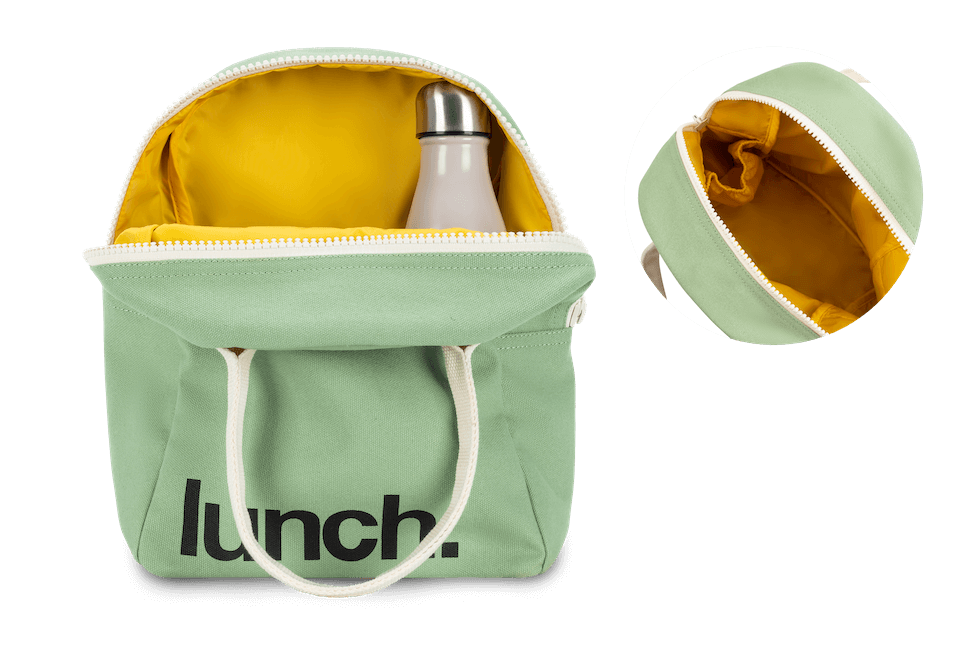 Zipper Lunch Bag - 'Lunch' in Moss by Fluf Nursing + Feeding Fluf   