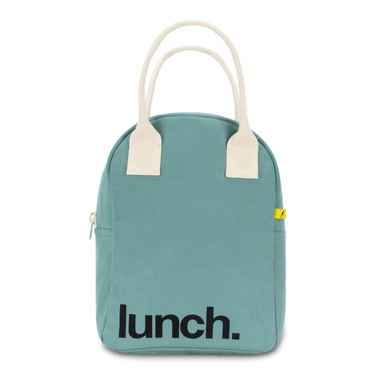 Zipper Lunch Bag - 'Lunch' in Teal by Fluf