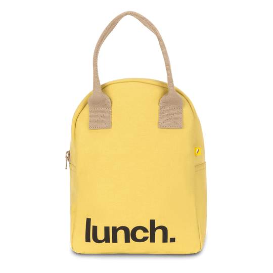 Zipper Lunch Bag - 'Lunch' in Yellow by Fluf