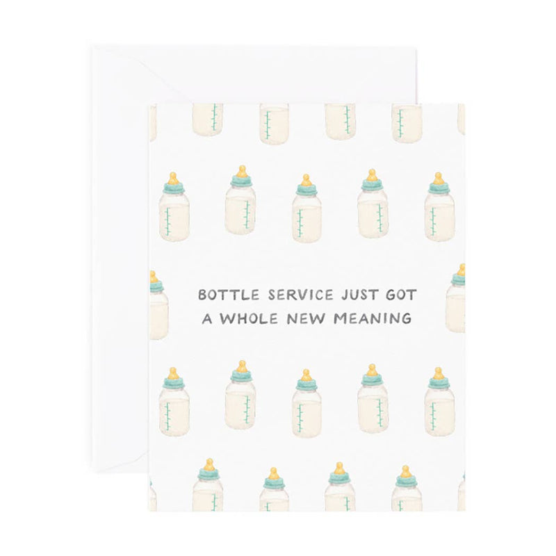 Bottle Service New Baby Card by Amy Zhang