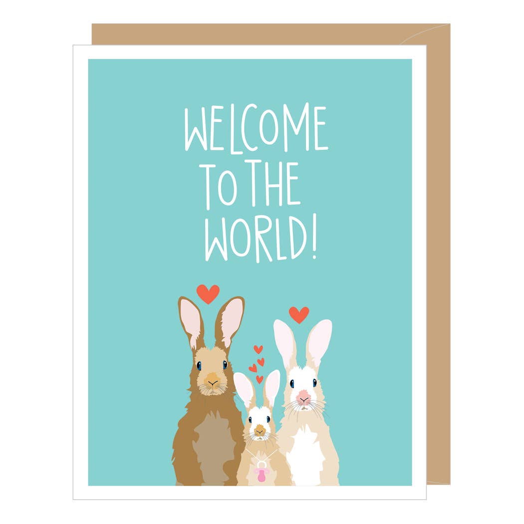 Welcome Comic Rabbit Welcome Rabbit New Baby Card – Pacifier Kids Boutique