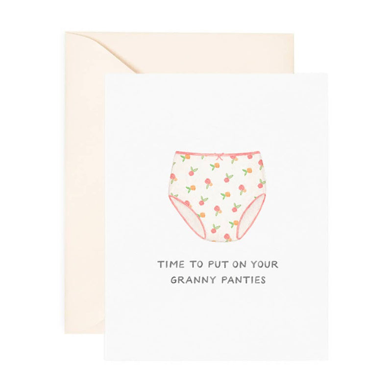 Granny Panties Congratulations Card by Amy Zhang