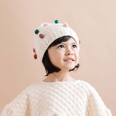 Percy Dot Hand Knit Hat - Jewel by The Blueberry Hill Accessories The Blueberry Hill   