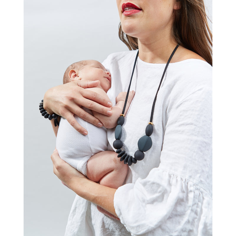 Charcoal Signature Teething Necklace by January Moon Accessories January Moon   