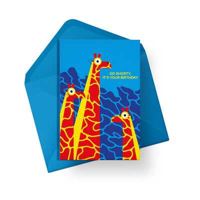 Go Shorty Giraffe Birthday Card by Alphablots Paper Goods + Party Supplies Alphablots   