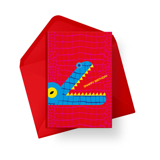 Snappy Birthday Crocodile Card by Alphablots