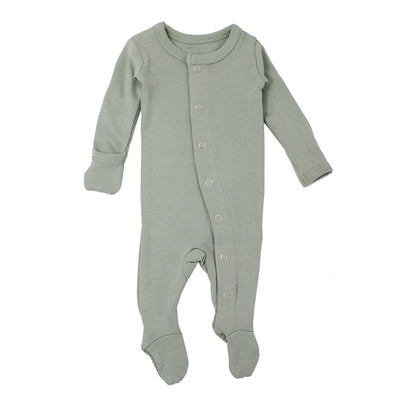 Organic Snap Footie - Seafoam by Loved Baby Apparel Loved Baby   
