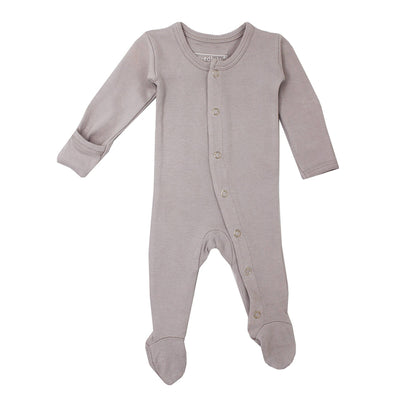 Organic Snap Footie - Light Gray by Loved Baby Apparel Loved Baby   