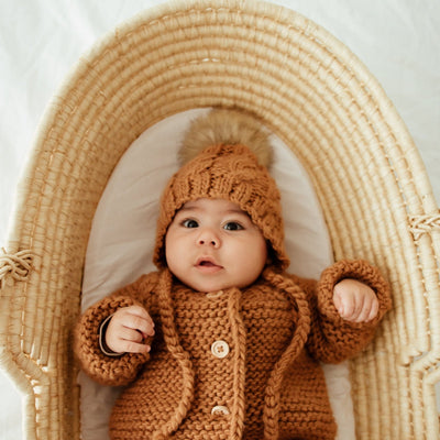 Cable Bonnet - Pecan by Huggalugs Accessories Huggalugs   