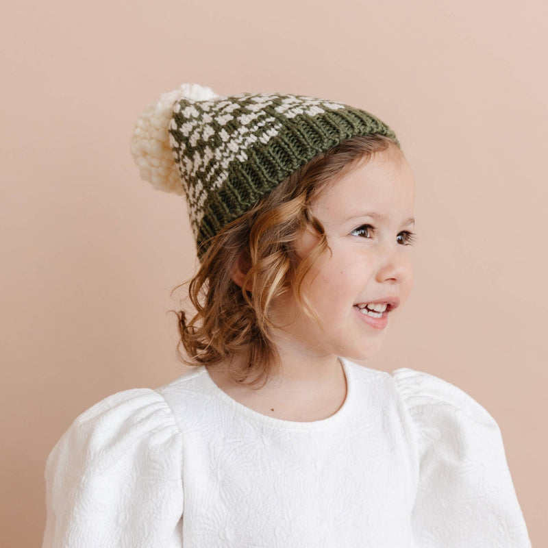 Snowfall Hand Knit Hat - Olive by The Blueberry Hill Accessories The Blueberry Hill   