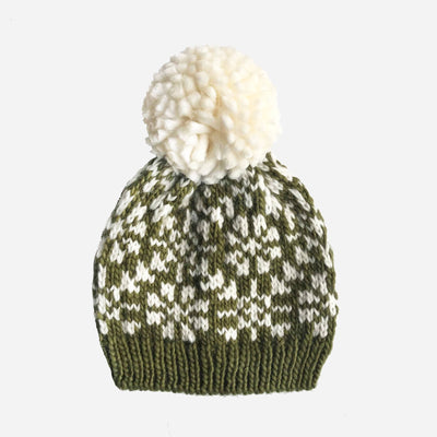 Snowfall Hand Knit Hat - Olive by The Blueberry Hill Accessories The Blueberry Hill XS (3-6m)  