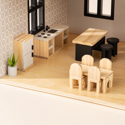 Wooden Doll House Kitchen Furniture and Accessories - 11 Pieces by Coco Village Toys Coco Village   