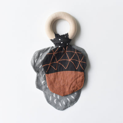 Organic Crinkle Teether - Acorn by Wee Gallery Toys Wee Gallery   