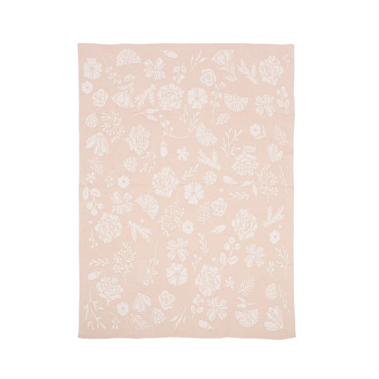Organic Cotton Blanket - Pink Floral by The Blueberry Hill