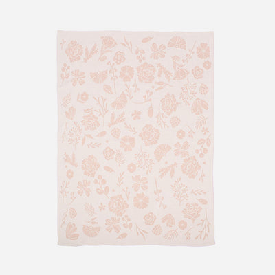 Organic Knit Cotton Blanket - Pink Floral by The Blueberry Hill Bedding The Blueberry Hill   