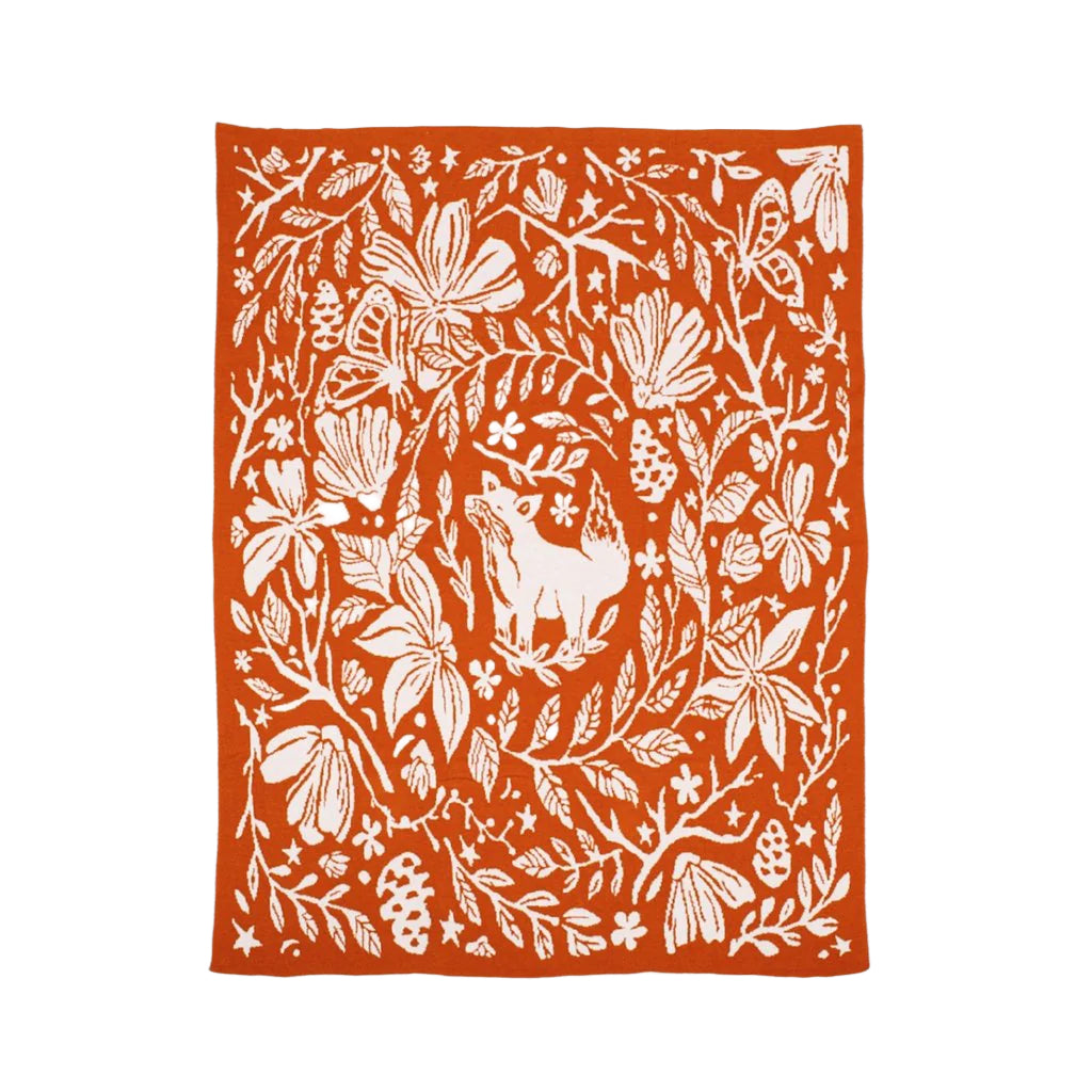 Organic Knit Blanket - Fox by The Blueberry Hill Bedding The Blueberry Hill   