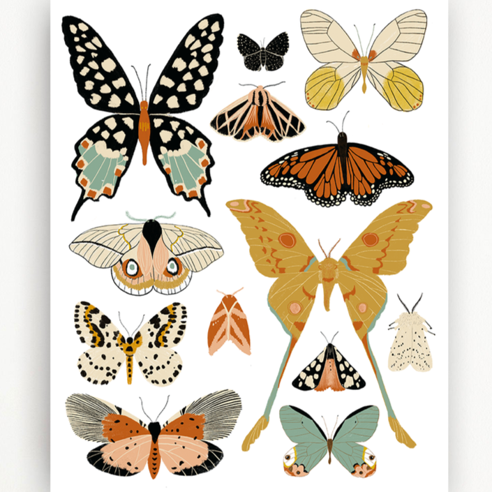 Butterfly Collector Landscape Art Print - 11x14 by Clementine Kids Decor Clementine Kids   