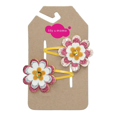 Samantha Flower Hair Clips by Lily + Momo Accessories Pacifier Kids Boutique   