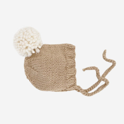 Ari Hand Knit Bonnet - Latte by The Blueberry Hill Accessories The Blueberry Hill   