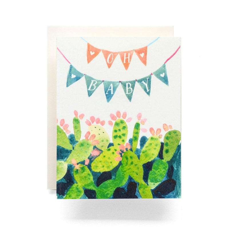 Cactus Pennant Baby Greeting Card Paper Goods + Party Supplies Antiquaria   