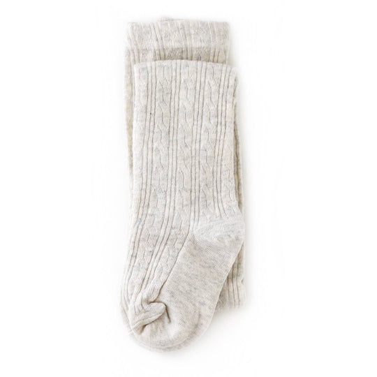 Cable Knit Tights - Heathered Ivory by Little Stocking Co.