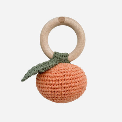 Cotton Crochet Rattle Teether - Orange by The Blueberry Hill Toys The Blueberry Hill   