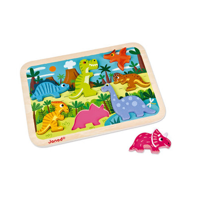 Chunky Wooden Puzzle - Dinosaurs by Janod Toys Janod   