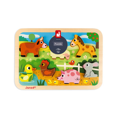 Chunky Wooden Puzzle - Farm by Janod Toys Janod   