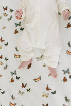 Cotton Muslin Crib Sheet - Butterfly Migration by Clementine Kids Bedding Clementine Kids   