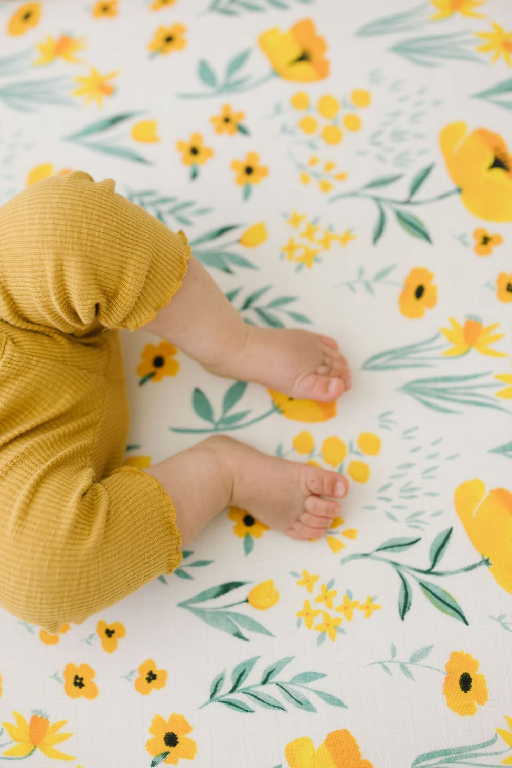 Cotton Muslin Crib Sheet - Buttercup Blossom by Clementine Kids Bedding Clementine Kids   