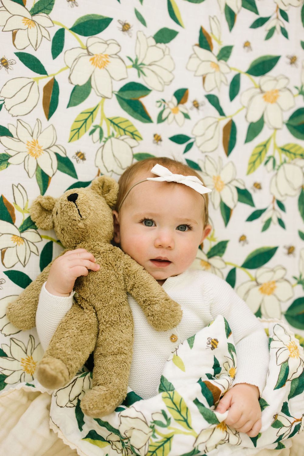 Cotton Muslin Crib Sheet - Magnolia by Clementine Kids Bedding Clementine Kids   